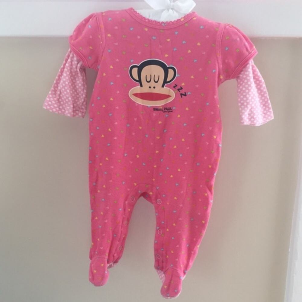 Small Paul Pink Polka Dot Ruffle One Piece 6 Month